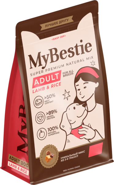 Сухой корм для собак MyBestie Adult с ягненком / 26100308/DOG - фото