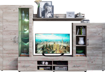 Стенка Империал Джерси (дуб крафт/серый) - фото