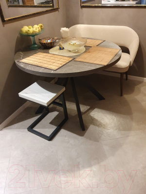 Табурет Millwood СДН-6 Арне 2 Л (дуб белый Craft/металл черный)