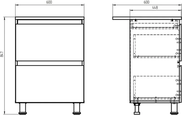 Шкаф-стол кухонный Dipriz Малага / Д.70103.1