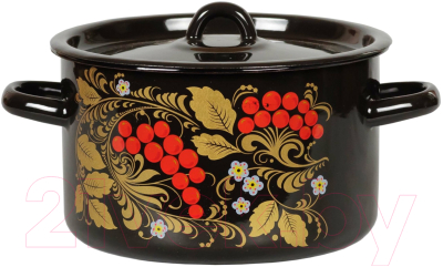 Кастрюля СтальЭмаль 1с16с/1 (черный с рисунком) - фото