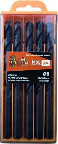 Набор сверл M-Lion По металлу 8.0x117мм / MHD81175P - фото