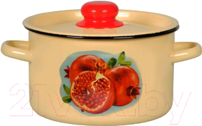 Кастрюля СтальЭмаль Гранат 1с17с (кремовый) - фото