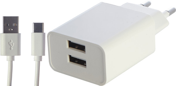 Зарядное устройство сетевое Bingo B2-U2, 2.1A с кабелем Type-C - фото