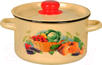 Кастрюля СтальЭмаль Урожай 1с17с (кремовый) - фото