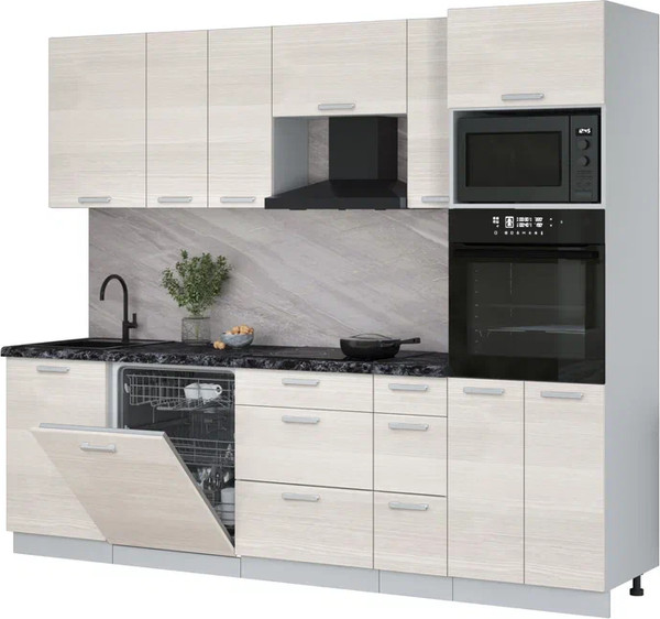 Кухонный гарнитур Интерлиния Мила Лайт 2.6-ПМ1 - фото