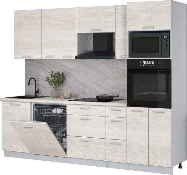 Кухонный гарнитур Интерлиния Мила Лайт 2.6-ПМ1 - фото