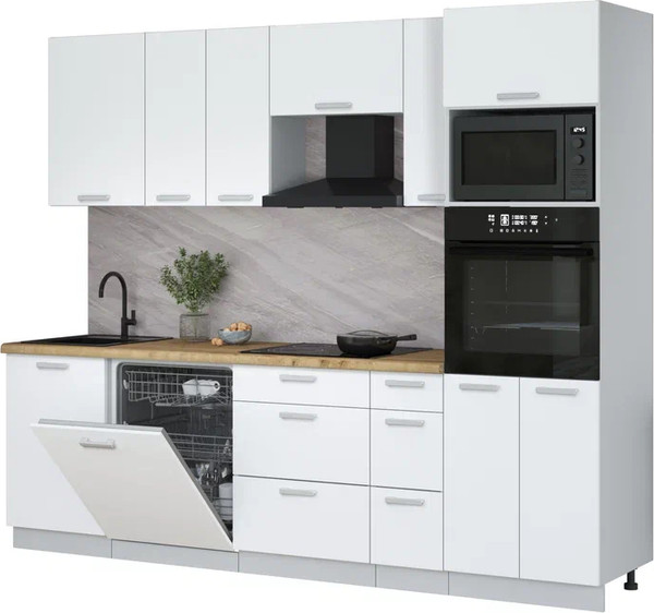 Кухонный гарнитур Интерлиния Мила Лайт 2.6-ПМ1 - фото