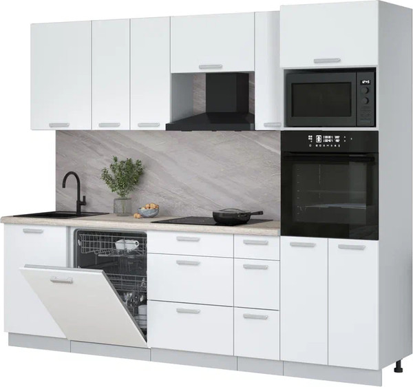 Кухонный гарнитур Интерлиния Мила Лайт 2.6-ПМ1 - фото