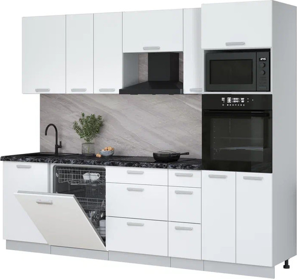 Кухонный гарнитур Интерлиния Мила Лайт 2.6-ПМ1 - фото