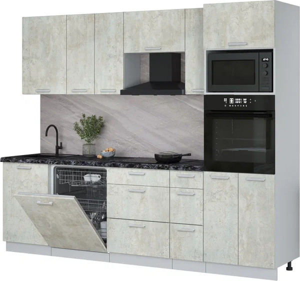 Кухонный гарнитур Интерлиния Мила Лайт 2.6-ПМ1 - фото