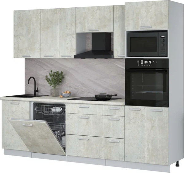 Кухонный гарнитур Интерлиния Мила Лайт 2.6-ПМ1 - фото