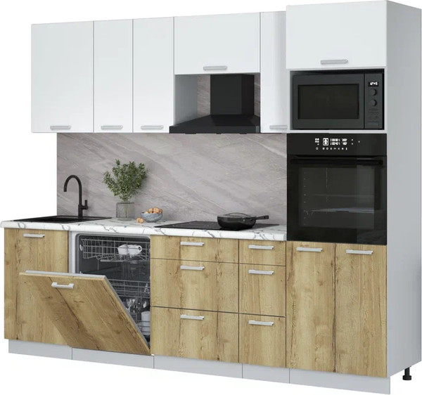 Кухонный гарнитур Интерлиния Мила Лайт 2.6-ПМ1 - фото