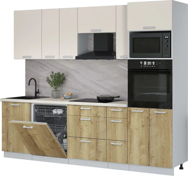 Кухонный гарнитур Интерлиния Мила Лайт 2.6-ПМ1 - фото