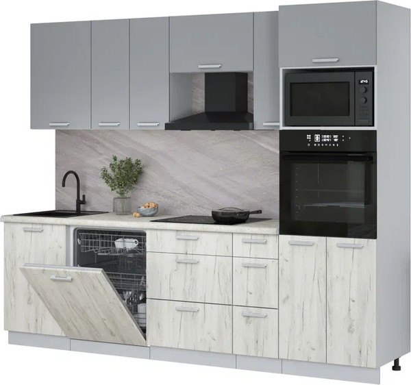 Кухонный гарнитур Интерлиния Мила Лайт 2.6-ПМ1 - фото