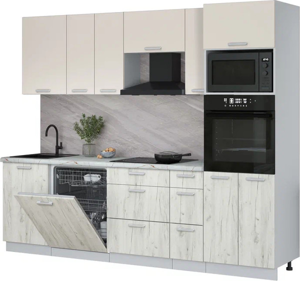 Кухонный гарнитур Интерлиния Мила Лайт 2.6-ПМ1 - фото