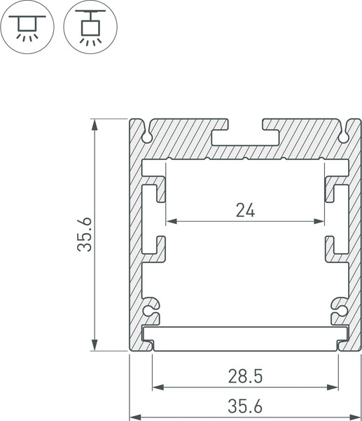 Профиль для светодиодной ленты Arlight SL-ARC-3535-D800-A90 / 027637