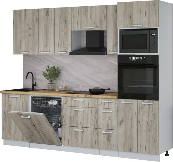 Кухонный гарнитур Интерлиния Мила Лайт 2.6-ПМ1 - фото