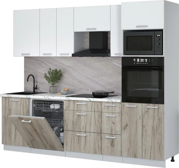 Кухонный гарнитур Интерлиния Мила Лайт 2.6-ПМ1 - фото