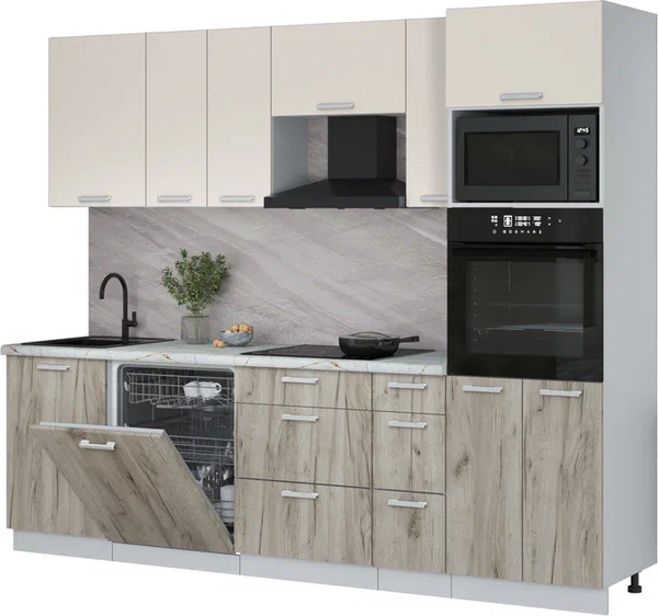 Кухонный гарнитур Интерлиния Мила Лайт 2.6-ПМ1 - фото