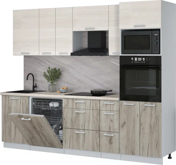 Кухонный гарнитур Интерлиния Мила Лайт 2.6-ПМ1 - фото