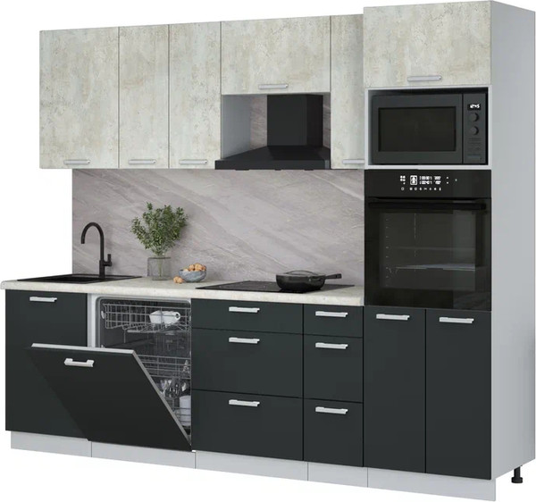 Кухонный гарнитур Интерлиния Мила Лайт 2.6-ПМ1 - фото