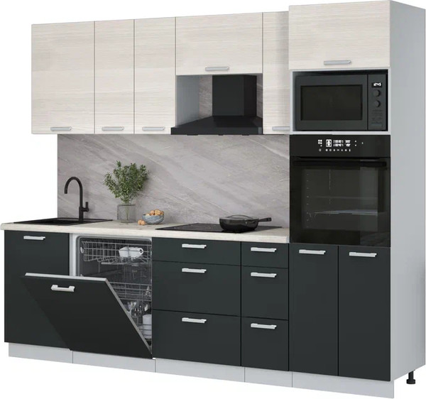 Кухонный гарнитур Интерлиния Мила Лайт 2.6-ПМ1 - фото