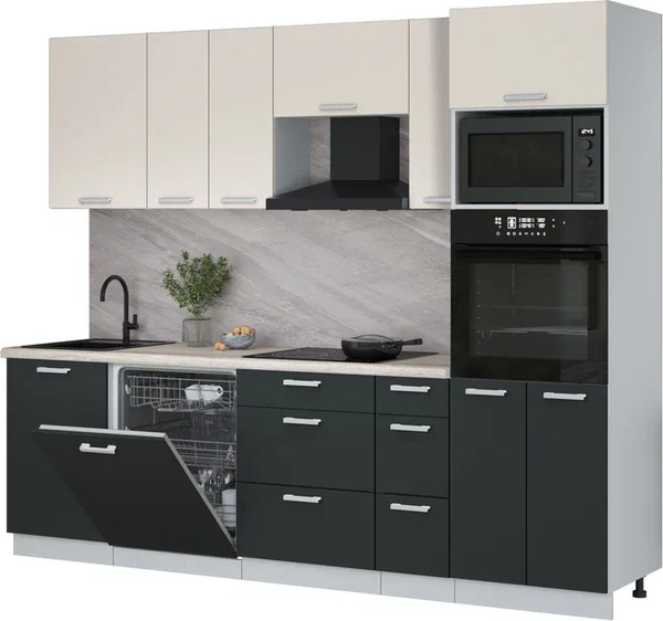 Кухонный гарнитур Интерлиния Мила Лайт 2.6-ПМ1 - фото