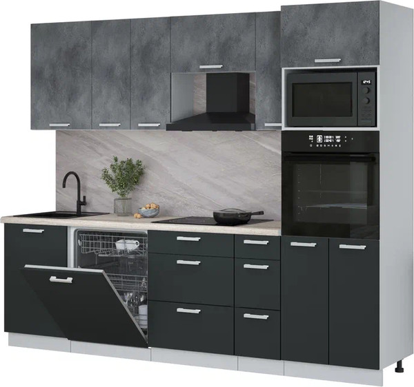 Кухонный гарнитур Интерлиния Мила Лайт 2.6-ПМ1 - фото