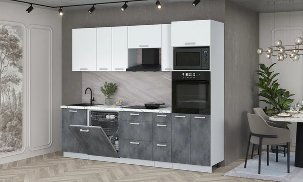 Кухонный гарнитур Интерлиния Мила Лайт 2.6-ПМ1