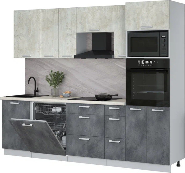 Кухонный гарнитур Интерлиния Мила Лайт 2.6-ПМ1 - фото