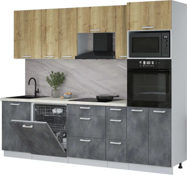 Кухонный гарнитур Интерлиния Мила Лайт 2.6-ПМ1 - фото