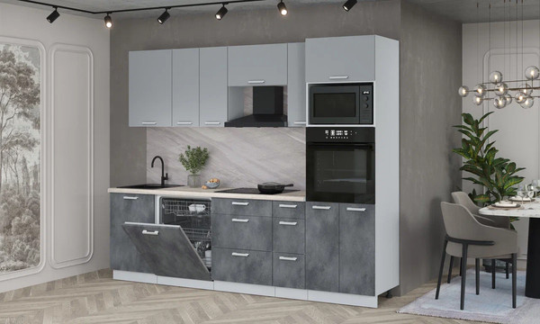 Кухонный гарнитур Интерлиния Мила Лайт 2.6-ПМ1