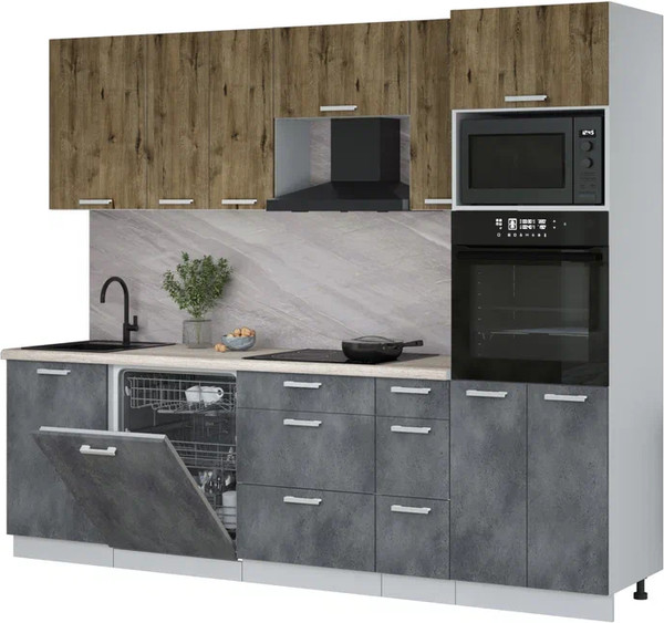 Кухонный гарнитур Интерлиния Мила Лайт 2,6-ПМ1 - фото