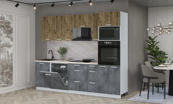 Кухонный гарнитур Интерлиния Мила Лайт 2,6-ПМ1