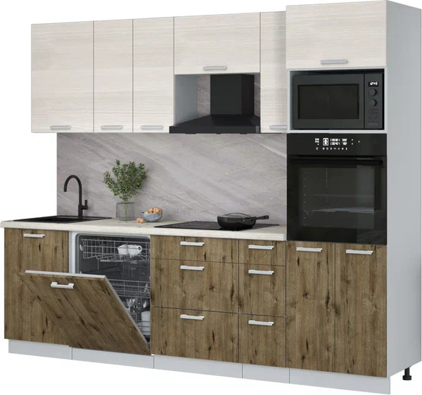 Кухонный гарнитур Интерлиния Мила Лайт 2.6-ПМ1 - фото