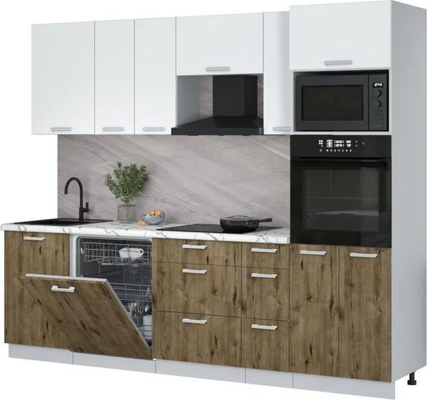 Кухонный гарнитур Интерлиния Мила Лайт 2.6-ПМ1 - фото