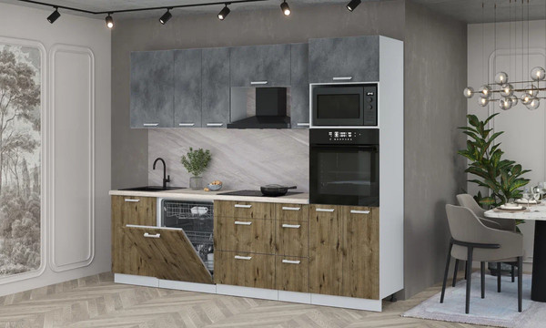 Кухонный гарнитур Интерлиния Мила Лайт 2.6-ПМ1