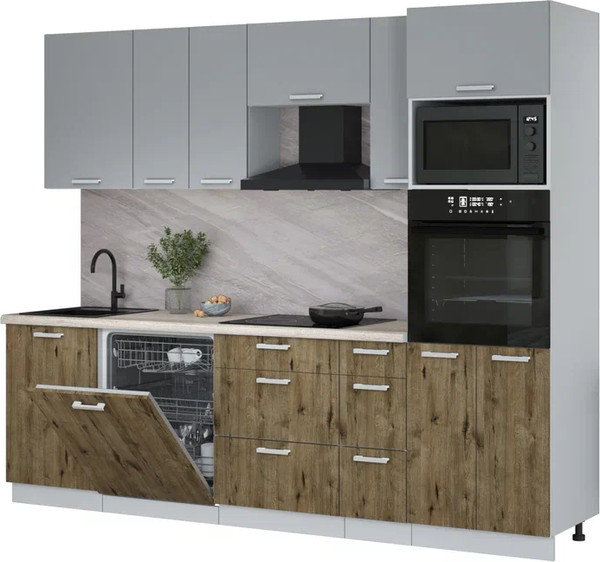 Кухонный гарнитур Интерлиния Мила Лайт 2.6-ПМ1 - фото