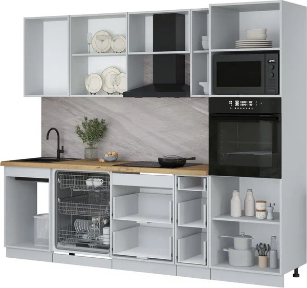 Кухонный гарнитур Интерлиния Мила Лайт 2.6-ПМ1