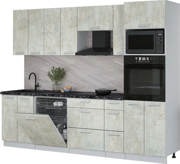 Кухонный гарнитур Интерлиния Мила Лайт 2.7-ПМ1 - фото