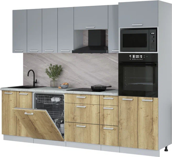 Кухонный гарнитур Интерлиния Мила Лайт 2.7-ПМ1 - фото