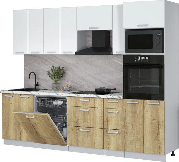 Кухонный гарнитур Интерлиния Мила Лайт 2.7-ПМ1 - фото