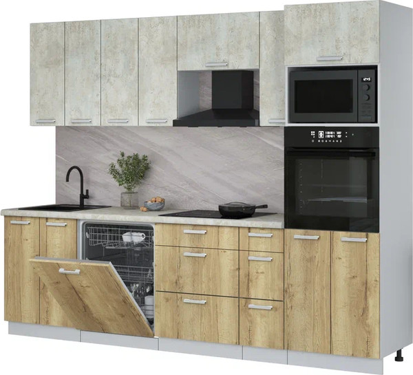 Кухонный гарнитур Интерлиния Мила Лайт 2.7-ПМ1 - фото