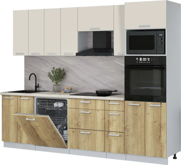 Кухонный гарнитур Интерлиния Мила Лайт 2.7-ПМ1 - фото