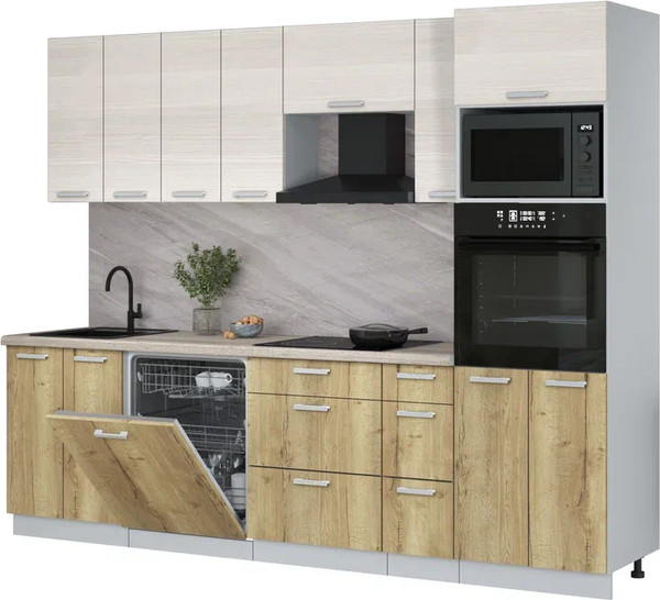 Кухонный гарнитур Интерлиния Мила Лайт 2.7-ПМ1 - фото