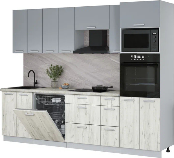 Кухонный гарнитур Интерлиния Мила Лайт 2.7-ПМ1 - фото