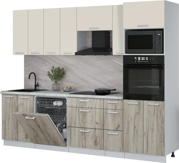 Кухонный гарнитур Интерлиния Мила Лайт 2.7-ПМ1 - фото