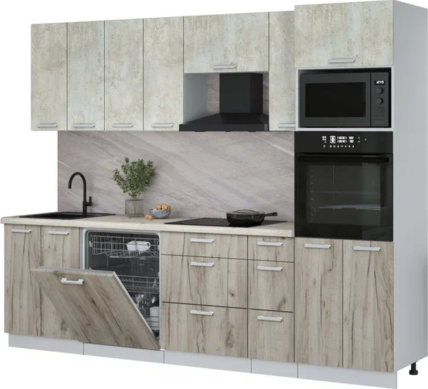 Кухонный гарнитур Интерлиния Мила Лайт 2.7-ПМ1 - фото