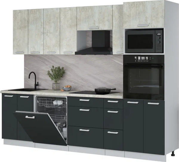 Кухонный гарнитур Интерлиния Мила Лайт 2.7-ПМ1 - фото